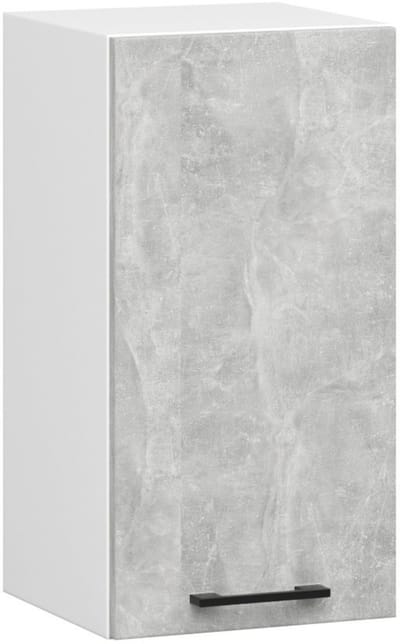 Keukenkast modulaire OLIWIA W40 met 1 Deur / Hangkast / Bovenkast / AKORD Furniture Factory / Wit – Beton Grijs / 40 x 58 x 30 cm