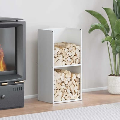 vidaXL - Brandhoutrek - 40x30x80 - cm - koudgewalst - staal - wit