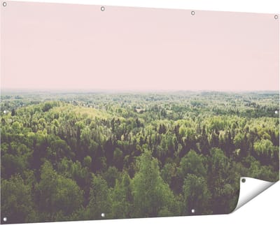 Gards Tuinposter Eindeloze Bos met Groene Bomen - 150x100 cm - Tuindoek - Tuindecoratie - Wanddecoratie buiten - Tuinschilderij