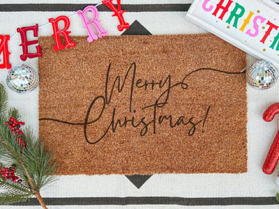 Merry Christmas | 90x60 cm | Nieuwe huis cadeau | Ingangsmat | Deurmat met stijl | Verhuizing cadeau | Praktisch & trendy | Perfect voor binnenkomst | Cadeau voor nieuwe woning