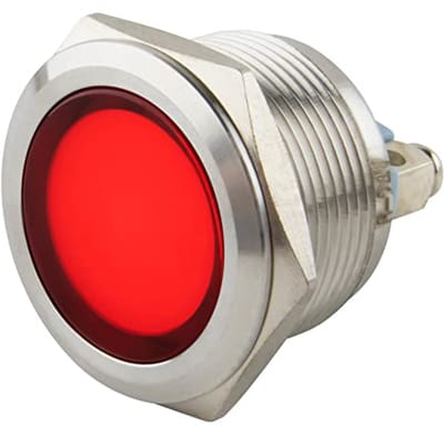 22 mm Rode LED Controlelamp - Waterdichte Signaallamp voor 6-24V