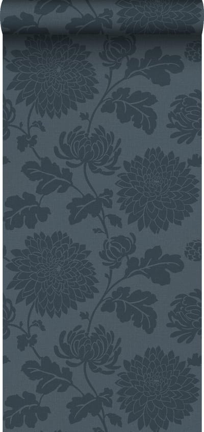 Origin Wallcoverings behang bloemen donkerblauw - 50 x 900 cm - 347806