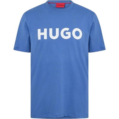 Hugo Heren-T-shirt met Dulivio-logo in contrasterende kleuren (Medium Blauw)