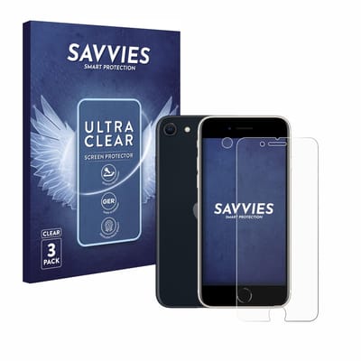 Savvies - Screenprotector voor Apple iPhone SE 3 2022 (Voor+Camera) - Folie Beschermfolie transparant 6 Stuks
