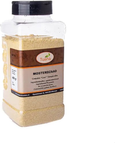 Tuana Kruiden - Mosterdzaad Geel Gemalen - Strooibus 400 Gram - Tuanashop - GP-M-0010