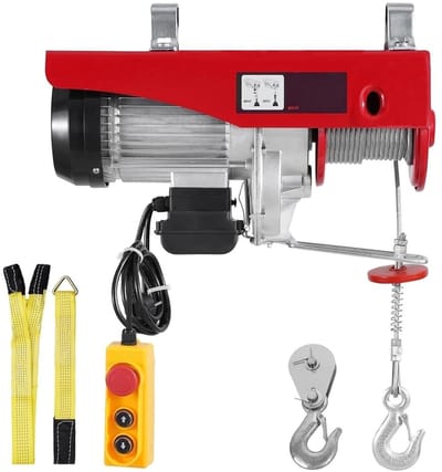 Elektrische Staalkabellier - Hefgereedschap Takel - Zware Lasten Tillen - Enkele of Dubbele Kabel - 2640 Lbs Capaciteit - Grijs