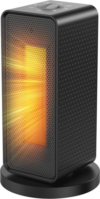 Elektrische Verwarmer - Ruimteverwarming - Snelle Warmte - 90 Graden Oscillatie - 1200 W - Zwart