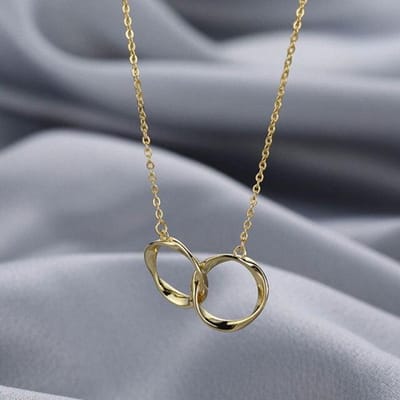 Collier Cercle Irrégulier en Argent Sterling 925 Collier Chaîne Clavicule Simple pour Femme Bijoux Quotidien