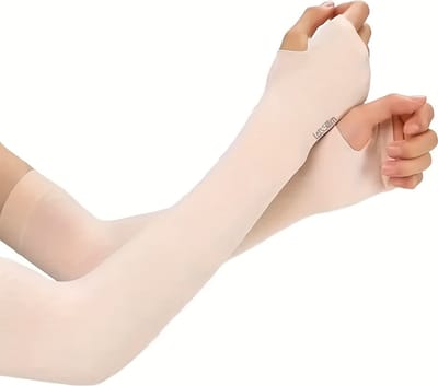 Nivard Polswarmers - Armwarmers Dames - Duimopening - Armstukken - Beige