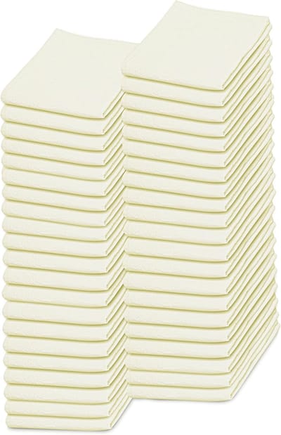 Meelzak Vaatdoeken - Keukenhanddoeken Theedoeken - Keukenwerk Schoonmaken - 100% Ringgesponnen Katoen - 33x33cm 50 Stuks - Natuurlijk