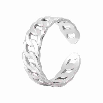 WeLoveSilver - schakelring dames - chirurgisch staal - zilverkleurig - 6x6x3