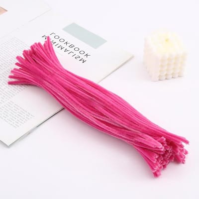 Pijpenragers Knutseldraad - Chenille Garen - Creatief Knutselen - Flexibel en Buigzaam - 100 Stuks 30 cm - Roze