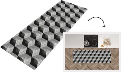 Keukenloper - Loper keuken - Patronen - Kubus - 3D - 150x50 cm - Keukenloper vinyl