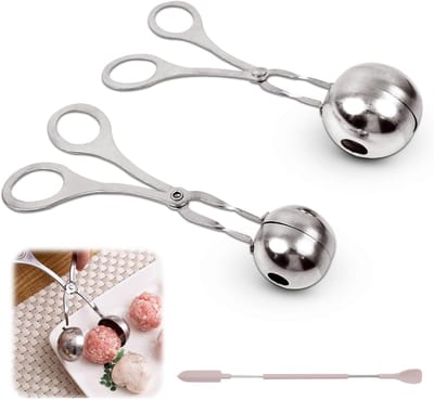 RVS vleesballenmaker met anti-aanbakfunctie, ideaal voor het maken van perfecte gehaktballen en snacks