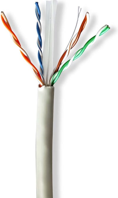 Nedis Netwerk Kabel Rol - CAT6 - Solid - U/UTP - Koper - 305.0 m - Binnenshuis - Rond - LSZH - Grijs - Trekdoos