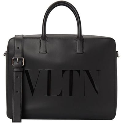 Valentino VLTN Verstelbare Afneembare Schouderband Rits Leer Handgedragen Schouder Crossbody Aktetas Heren tassen Zwart 1Y2B0B74GUI-0NO Basic Set (Bag+Dust Bag)