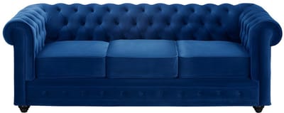 Vente-unique Zitbank CHESTERFIELD - velours - koningsblauw