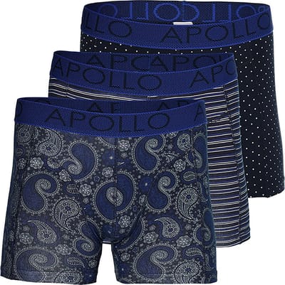 Apollo heren boxershorts - maat M - Marine printed - 3-pack