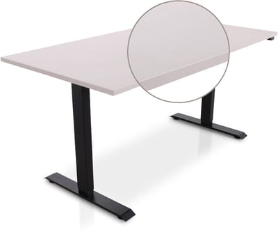 Lineaflex MRC EASY Zit-Sta Bureau – Elektrisch Verstelbaar – 160x80 cm – Blad Sand Grey – Zwart Frame – Inclusief Stekkerdoos & Kabelklemmen