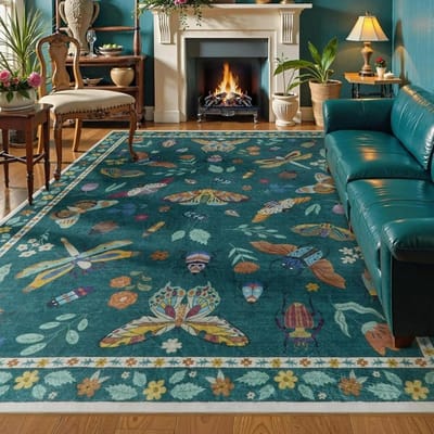 Groene Mot Insect Plant Tapijt voor Slaapkamer Woonkamer Decor Lounge Balkon Zachte Vloermat Salontafel Keuken Eetkamer Kleed 120*160cm