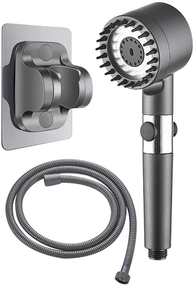 Dailygoody - Massagedouchekop - Handdouche met aan/uit-schakelaar - Waterbesparend - 1,5 m slang - 3 standen - Geschikt voor wandmontage