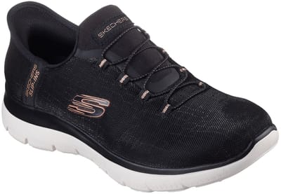 SKECHERS Dames Slip-Ins Summits Classy Night Sneaker 150128 BKRG Black Rose Gold