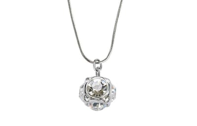 Behave® Ketting bolvormig hangertje met steentjes – 41 cm