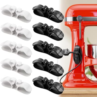 10 Stuks Silicone Kabelhouders voor Bureau - Zelfklevende Organizers voor Kabelbeheer, Geschikt voor Stofzuigers, Luchtreinigers en Koffiemachines