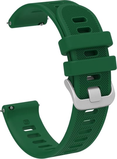 Siliconen bandje - geschikt voor Garmin Venu (2 Plus) / Venu SQ (2) / Vivomove (Style - Sport) / Vivoactive 3 / 5 / 6 / Forerunner 55 / 165 / 245 / 645 / 570 - 42mm - donkergroen