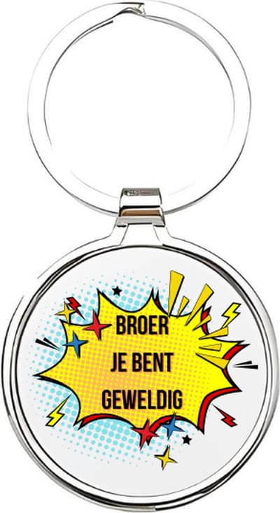 Akyol - Broer je bent geweldig Sleutelhanger - broer - de liefste broer - Broer sleutelhanger - grote broer sleutelhanger - Sleutelhanger broer - Familie sleutelhanger - cadeautje - broer cadeau - boy - de liefste broer - 4 x 7,5 CM