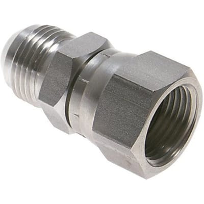 JIC  Verloopnippel UNF 7/16''-20 Buitendraad X UNF 3/4''-16 Binnendraad RVS 275bar