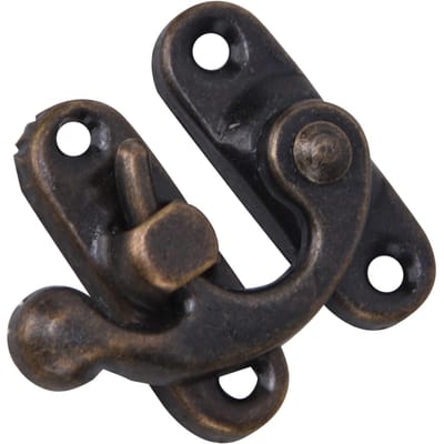 30 Pièces Crochet à Loquet Style Rétro Fer Crochet de Verrouillage Loquet pour Boîtes à Bijoux Cadeaux 3.2 x 2.8cm Bronze right hook