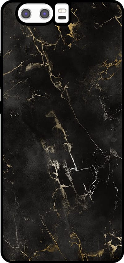 Smartphonica Telefoonhoesje Geschikt voor Huawei P10 met marmer opdruk - TPU backcover case black marble design - Zwart geschikt voor Huawei P10