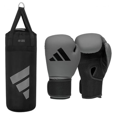 adidas Youth Boxing Kit 04 grey/black 10oz