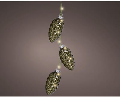 Lumineo strengverlichting dennenappel decoratie 5,7x28cm multi kleur.