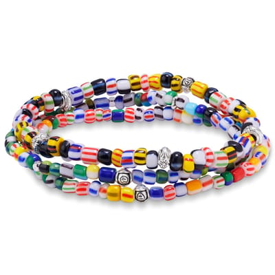 Amalfi | Set van 3 armbanden van glazen kralen in verschillende kleuren