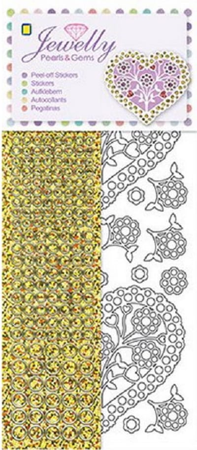 Jewelly Pearls & Gems, White Hearts, 5 sheets