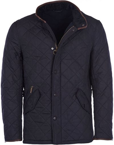 Barbour Quilted Jas Powell Donkerblauw - Maat L - Heren - Winterjassen
