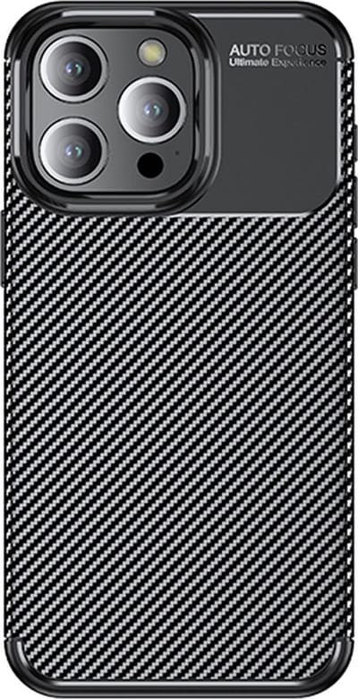 Luxe TPU Carbon Bescherm-Hoes Cover Skin voor iPhone 15 Pro Zwart