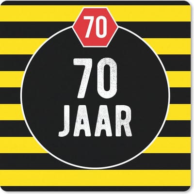 Muismat 20x20 cm - Mousepad Jubileum - Feest - 70 jaar - Muismatten