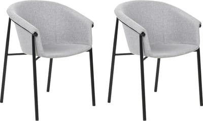 AMES - Eetkamerstoel set van 2 - Lichtgrijs - Polyester