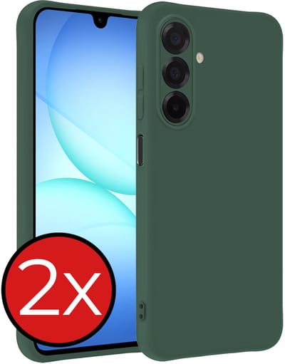 Hoesje - 2 Stuks - Geschikt voor Samsung Galaxy A17 - Sterk & Shockproof - Telefoonhoes - Back Cover - Case Siliconen - Telefoon Hoes - Donkergroen
