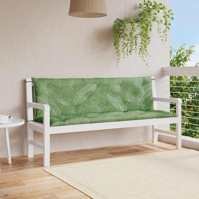 vidaXL - Tuinbankkussens - 2 - st - bladpatroon - 150x50x7 - cm - stof