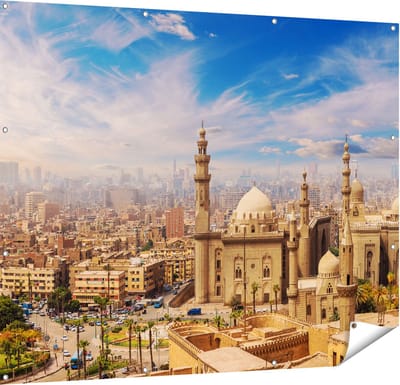 Gards Tuinposter Moskee in Cairo, Egypte - 150x120 cm - Tuindoek - Tuindecoratie - Wanddecoratie buiten - Tuinschilderij