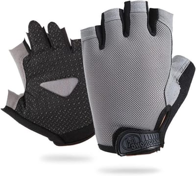 Halve vinger fietshandschoenen kinderen - 1 paar, gel gevoerde paardrijhandschoenen voor yoga en kamperen