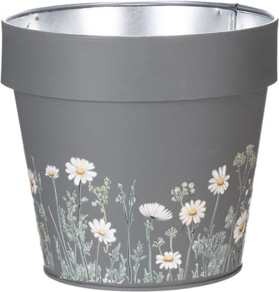 Bloempot met verfijnd bloemenmotief, praktisch voor op balkon of terra