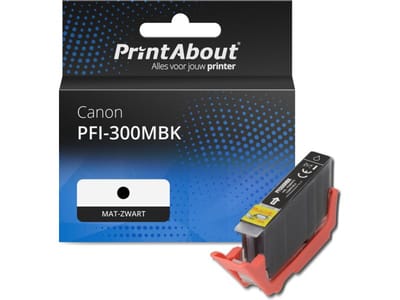 PrintAbout huismerk Inktcartridge PFI-300MBK Mat-zwart Geschikt voor Canon