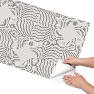 Coloray Meubel Wrap Folie - Romig Meubelfolie - 65x130 cm - Meubel Wrap Folie Moderne geometrie - Plakfolie Meubels - Minimalist Meubelfolie - Decoratiefolie Zelfklevend - Slaapkamer decoratie - Achtergronden en patronen