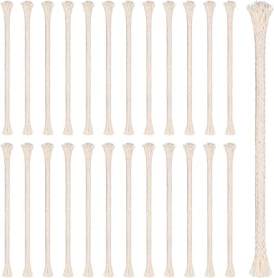 25 Stuks Reservelonten voor Olielampen - Katoenen Gevlochten Lonten voor Petroleumlampen, Alcoholkaarsenbrander en Olielampjes, 3/4 Inch, 16 cm