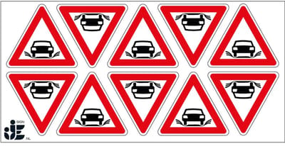 Aquaplaning wateroverlast sticker | 5 cm - 10 stuks per vel